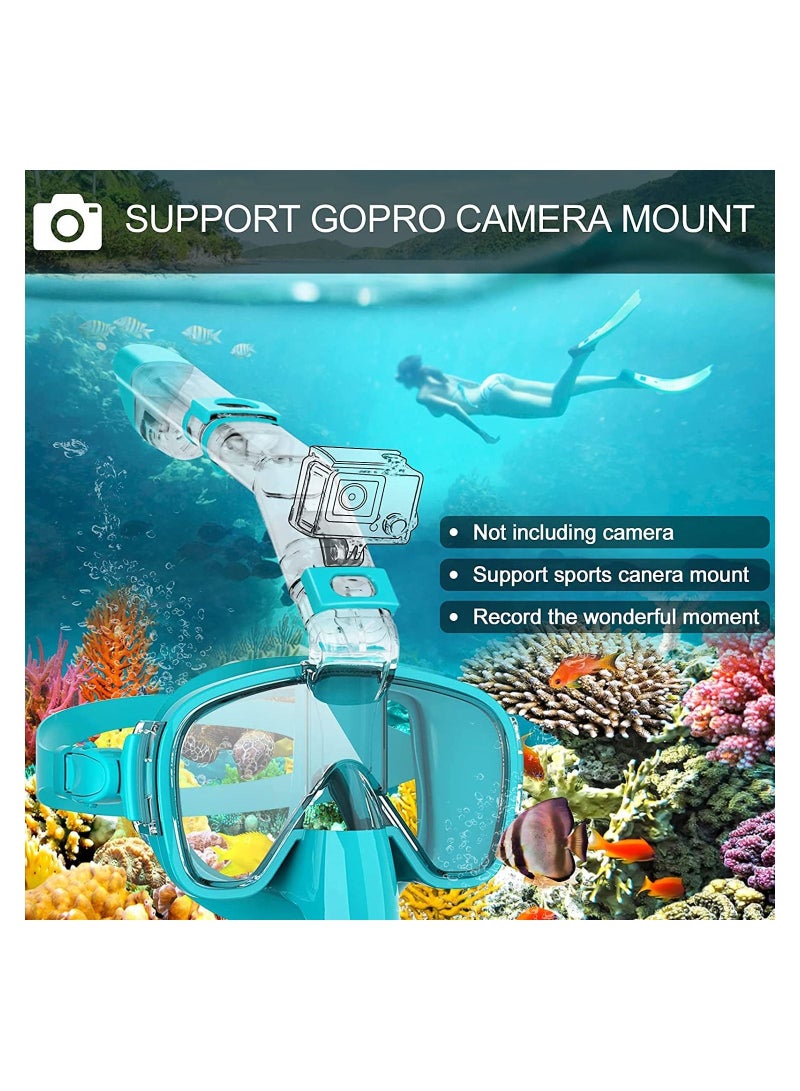Arabest Snorkel Mask - Foldable Diving Mask with Dry Top Breathing System, 180 Degree Panoramic Snorkeling Mask with Camera Mount, Anti-Fogging Anti-Leak Snorkeling Gear for Adults and Kids - Image 4