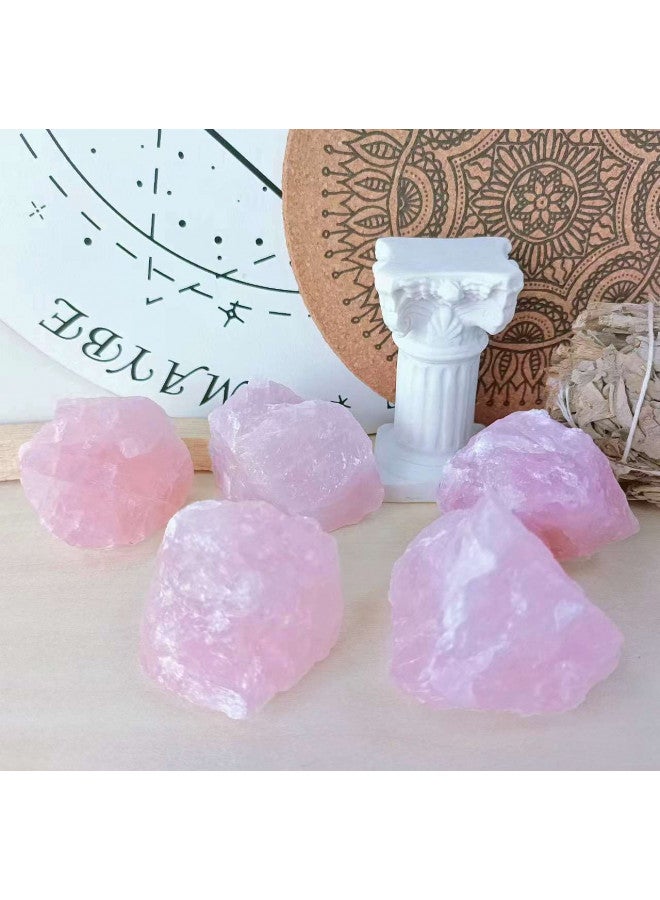 LAIDANLA Rose Quartz 2" Natural Rough Stones Crystal Large Raw Crystals Bulk Healing Gemstones for Reiki Healing Tumbling Fountain Rocks Wire Wrapping Decoration Cabbing Lapidary 4PCS 0.55lb - Image 4