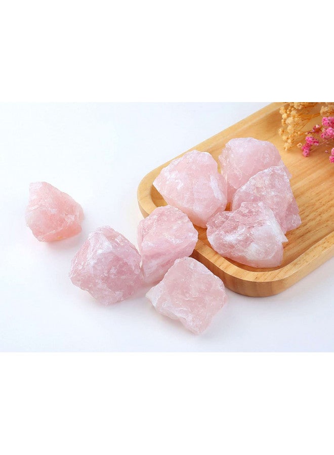 LAIDANLA Rose Quartz 2" Natural Rough Stones Crystal Large Raw Crystals Bulk Healing Gemstones for Reiki Healing Tumbling Fountain Rocks Wire Wrapping Decoration Cabbing Lapidary 4PCS 0.55lb - Image 1