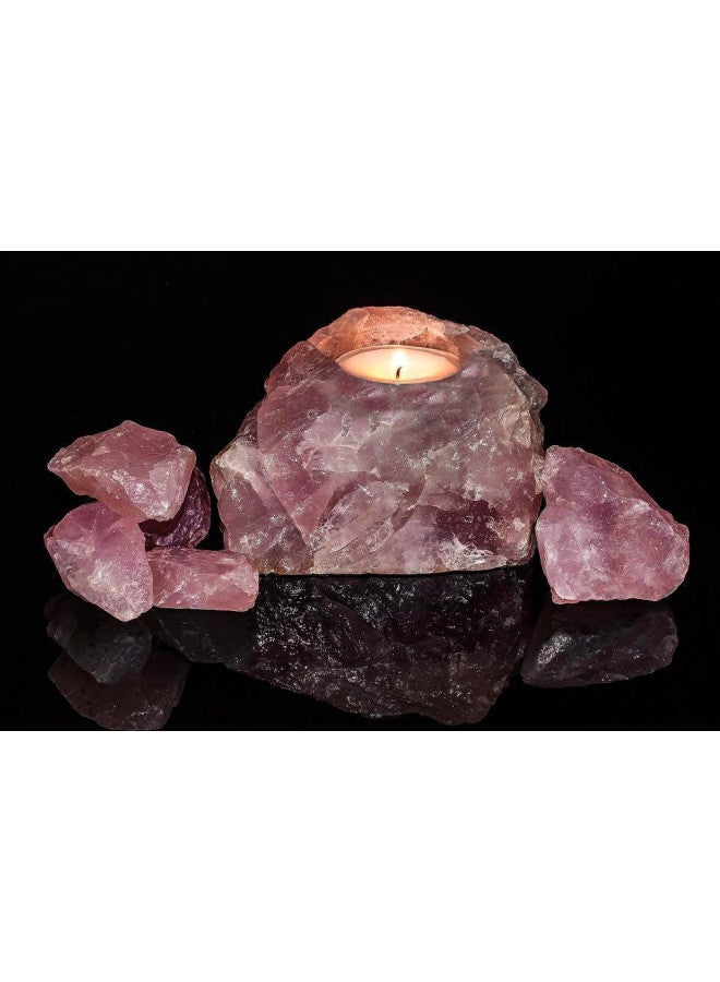 LAIDANLA Rose Quartz 2" Natural Rough Stones Crystal Large Raw Crystals Bulk Healing Gemstones for Reiki Healing Tumbling Fountain Rocks Wire Wrapping Decoration Cabbing Lapidary 4PCS 0.55lb - Image 2
