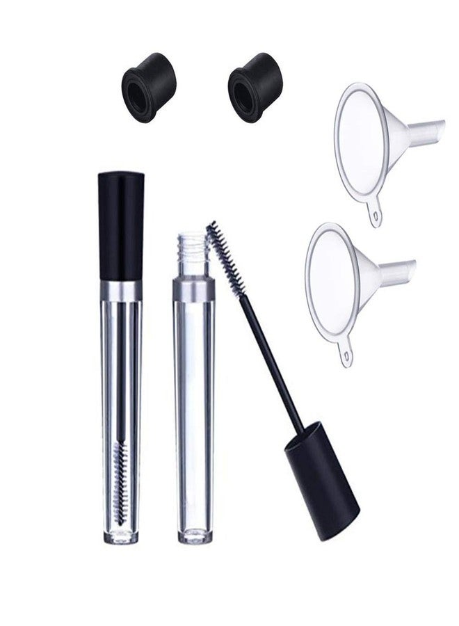 GBSTORE 2 Pcs 8 ML Empty Mascara Tube with Eyelash Wand, Eyelash Cream Container Bottle for Castor Oil and DIY Cosmetics,Includes 2 rubber inserts, 2 funnels and 2 tubes - Image 1