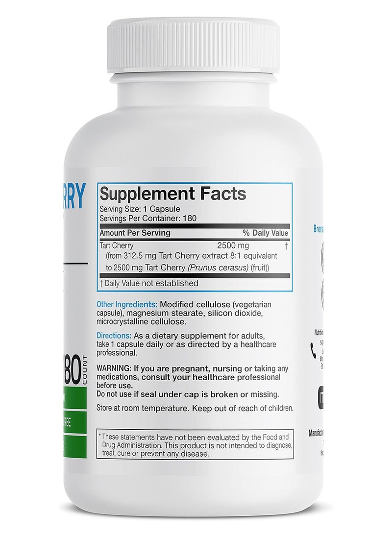 Bronson Tart Cherry Extract 2500 Mg Premium Nongmo Formula Packed With Antioxidants And Flavonoids 180 Vegetarian Capsules  - Image 2