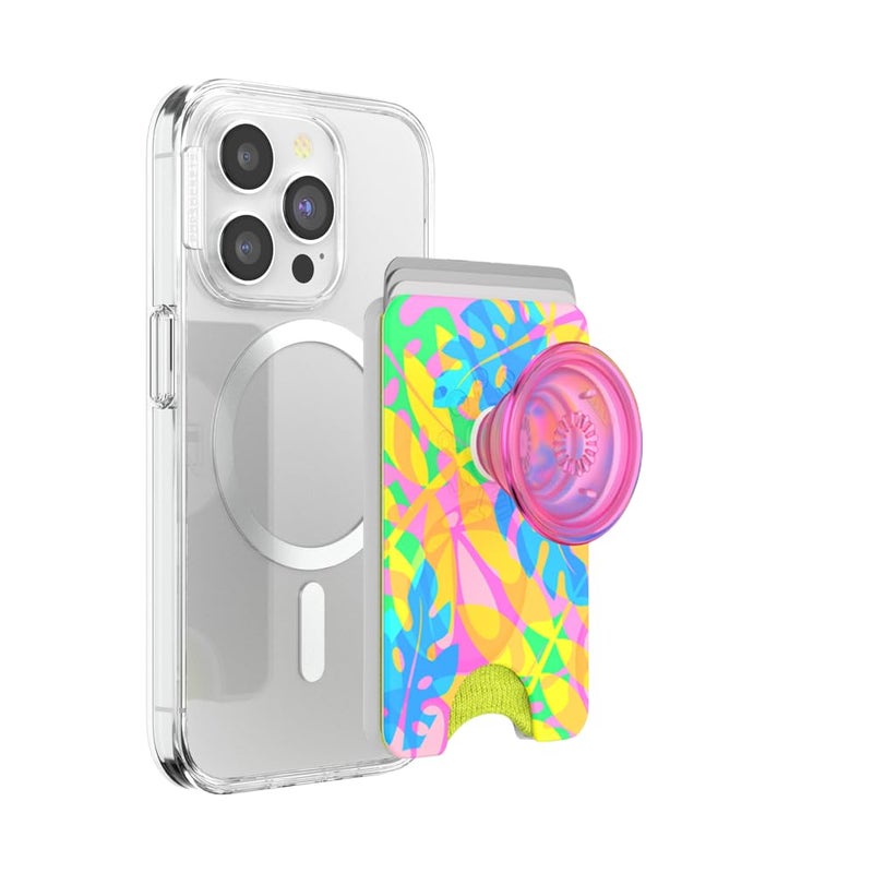 PopSockets Phone Wallet for MagSafe Phone Card Holder with Grip Rainbow Boca Palm - Image 2