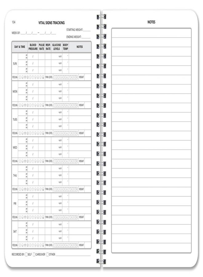 BookFactory Vital Signs Log Book, 6" x 9" Wire-O, 104 Pages - Image 4