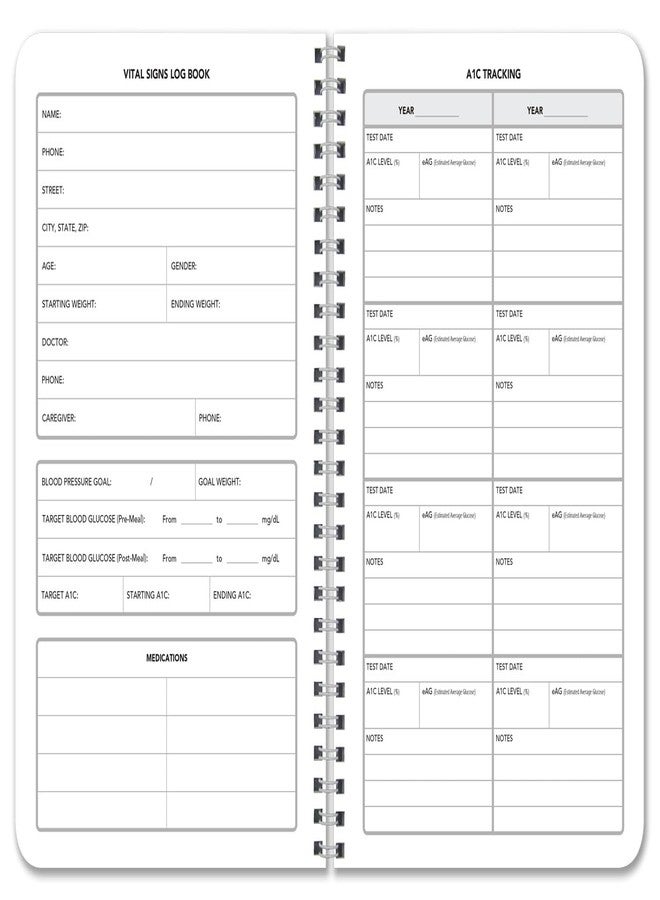 BookFactory Vital Signs Log Book, 6" x 9" Wire-O, 104 Pages - Image 2