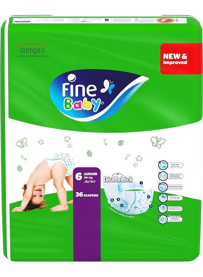 Fine Baby Size 6 Junior 16+ Kg 36 Diapers (Pack Of 3) - Image 2