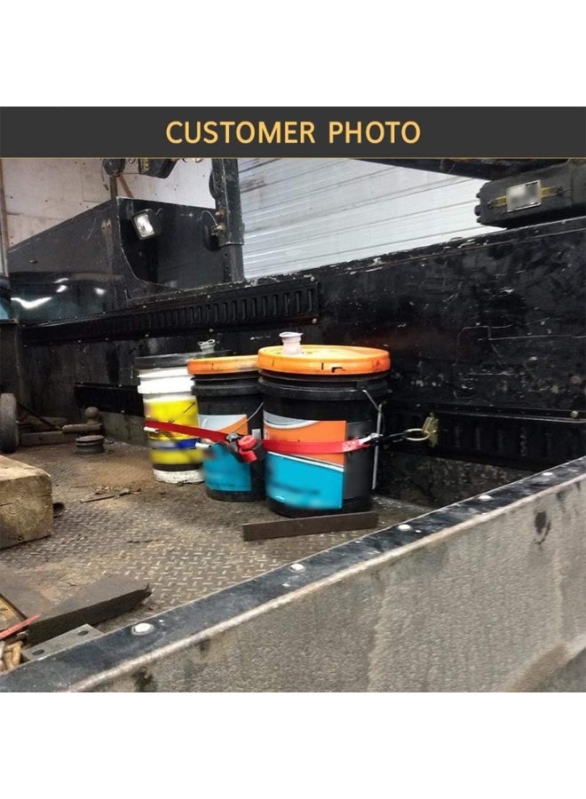 LAMAY 4PCS Self-Storing Ratchet Strap Motorcycle, Kayak Ratcheting Strap Tie-Downs for Neat Hauling and Storing Down Cargo Securely in Pickup Bed, Moving Truck, Trailer (Size : 4M) - Image 5