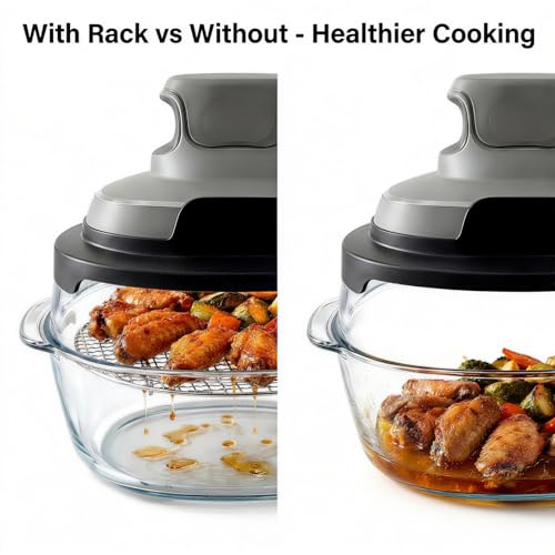 LANEJOY 2PCS Crisper Rack for Ninja Crispi Air Fryer FN101, 304 Stainless Steel Replacement Tray for Ninja Crispi 4QT & 6-Cup Glass Containers, Ninja Crispi Accessories, Food Grade(Large & Small) - Mesh - Image 3