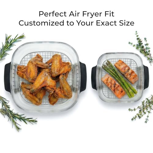 LANEJOY 2PCS Crisper Rack for Ninja Crispi Air Fryer FN101, 304 Stainless Steel Replacement Tray for Ninja Crispi 4QT & 6-Cup Glass Containers, Ninja Crispi Accessories, Food Grade(Large & Small) - Mesh - Image 2