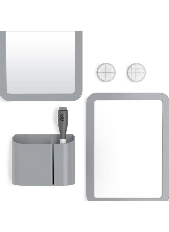 U Brands U Brands Locker Accessories Kit, Back to School Essentials, Grey, 6-Piece, Includes Whiteboard, Mirror and Organizing Supplies  - Image 2