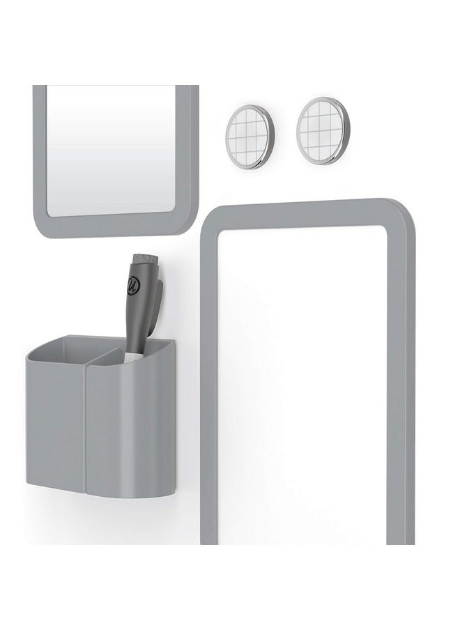 U Brands U Brands Locker Accessories Kit, Back to School Essentials, Grey, 6-Piece, Includes Whiteboard, Mirror and Organizing Supplies  - Image 3