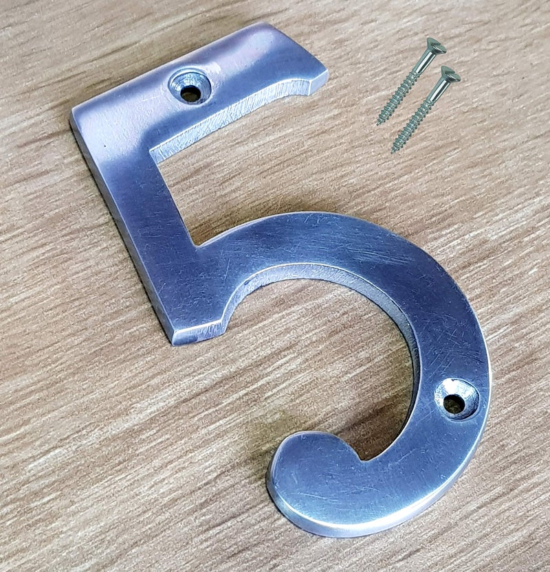 eSplanade Aluminium House Hotel Door Number Plaque Numeric Numerical Digit "5" (Five) - 0-9 Numbers - 4" Inches - Image 2