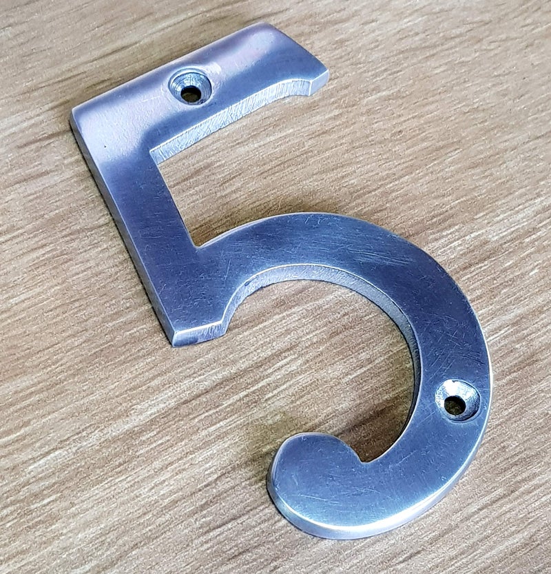 eSplanade Aluminium House Hotel Door Number Plaque Numeric Numerical Digit "5" (Five) - 0-9 Numbers - 4" Inches - Image 3