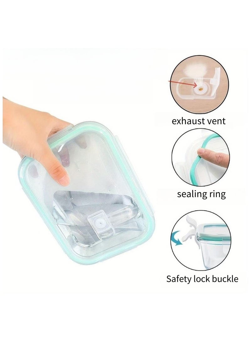 KUAIJI  5 Pack 36oz Meal Prep Containers with Lids Glass Food Prep Storage Containers   Airtight Lunch Bento Box Lunch Box For Microwave Ovens Dishwasher Freezer Reusable (5-Pack)  - Image 3
