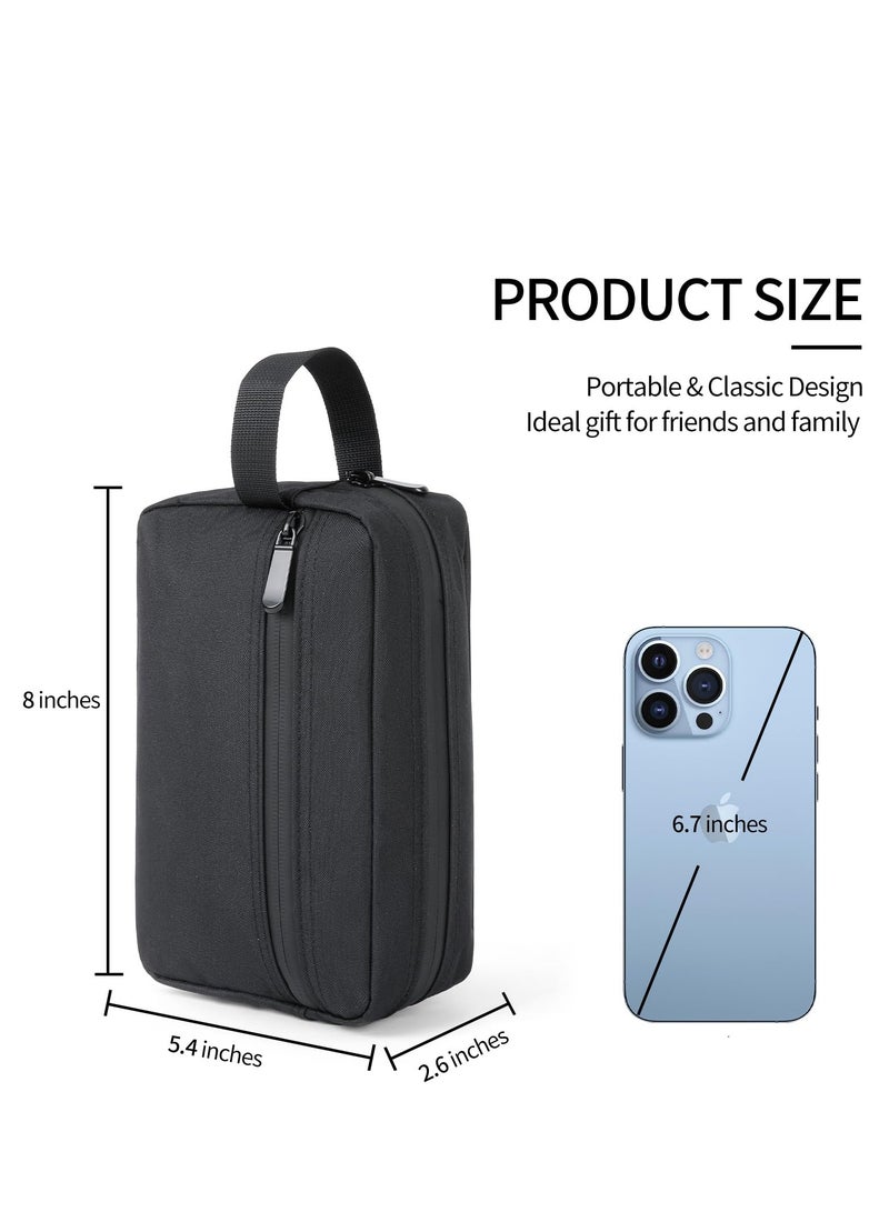 Toiletry Bag for Men, Hanging Dopp Kit Travel Bag for Men Women, Mens Travel Bag Shaving Bag for Toiletries Accessories (Black)  - Image 2