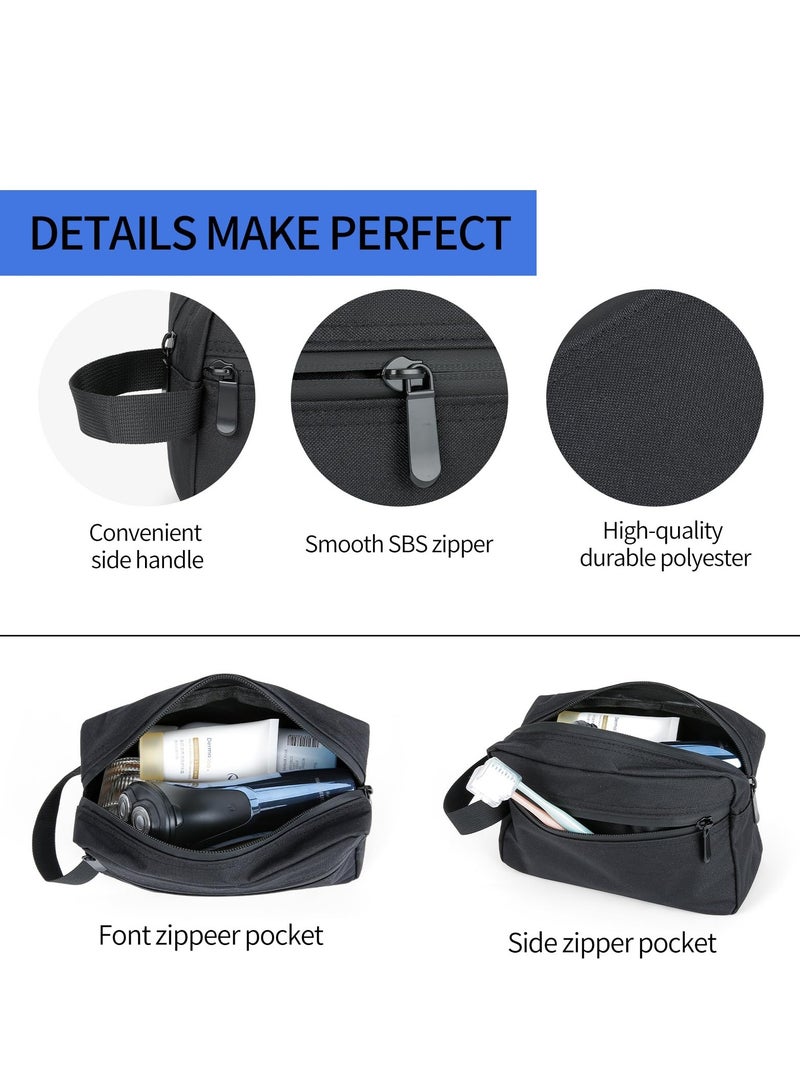 Toiletry Bag for Men, Hanging Dopp Kit Travel Bag for Men Women, Mens Travel Bag Shaving Bag for Toiletries Accessories (Black)  - Image 3
