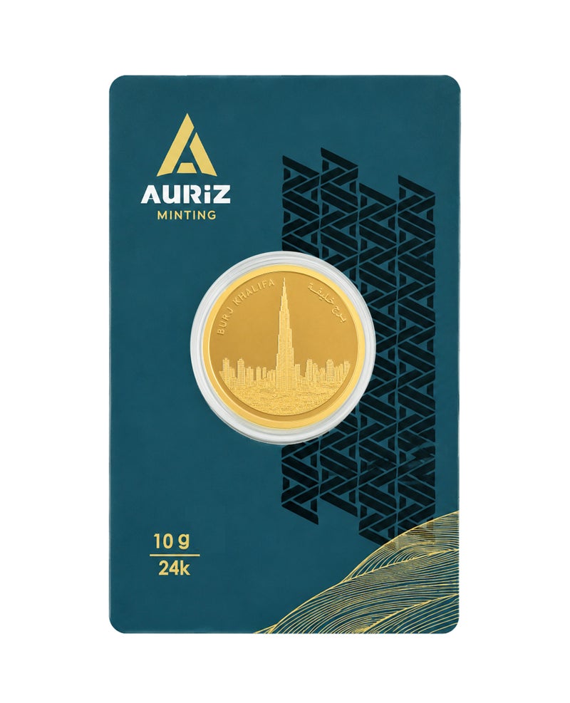 Auriz Minting 10gm 24K Gold Coin Burj Khalifa Design - Image 1