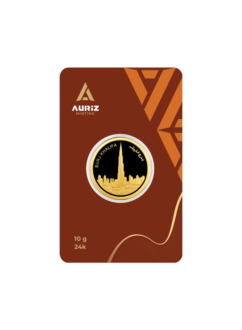 Auriz Minting 10gm 24K Gold Coin Burj Khalifa Design - Image 1