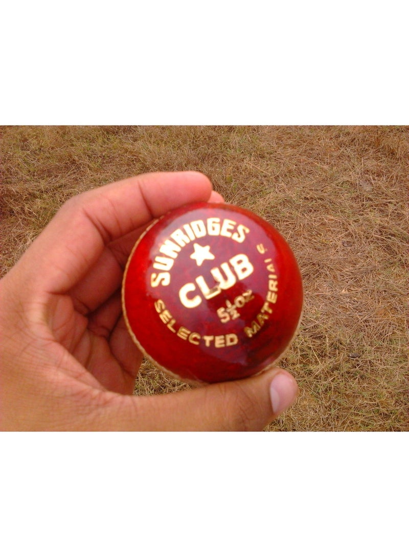 SS Club Leather Cricket Ball Red - Image 3