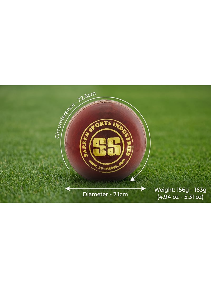 SS Club Leather Cricket Ball Red - Image 5