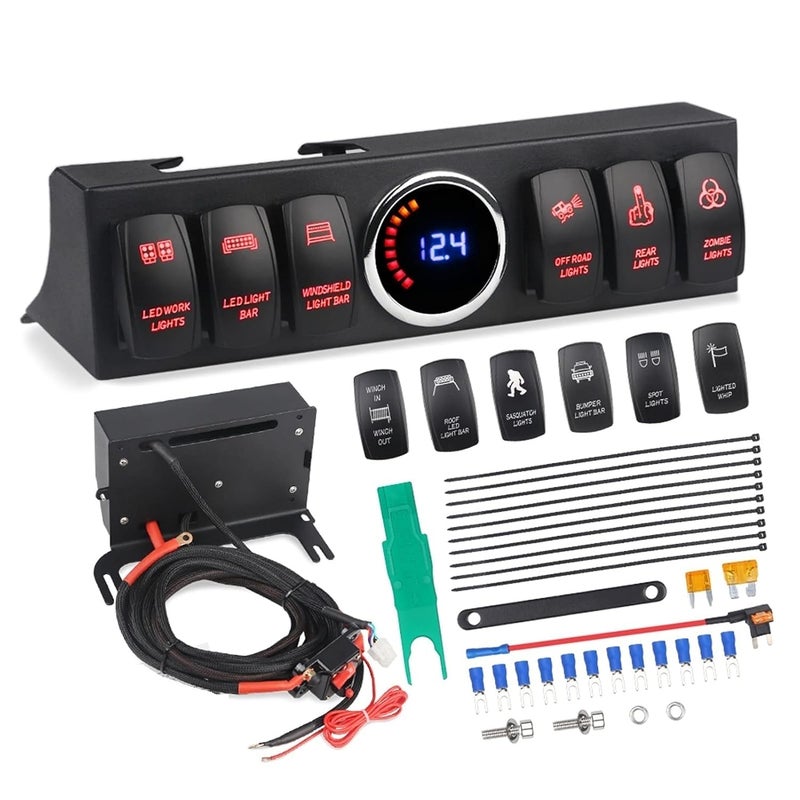 Wivplex 6 Rocker Switch Panel for Jeep Wrangler JK JKU - Image 1