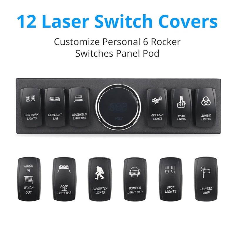 Wivplex 6 Rocker Switch Panel for Jeep Wrangler JK JKU - Image 2