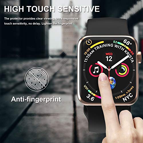EWUONU [2 Pack Tempered Glass Screen Protector for Apple Watch SE 3 /SE 2 Series 6//5/4 40mm, 3D Full Coverage [Easy Installation Frame] Waterproof Bubble-Free HD Clear Film for iWatch 40mm - Image 5