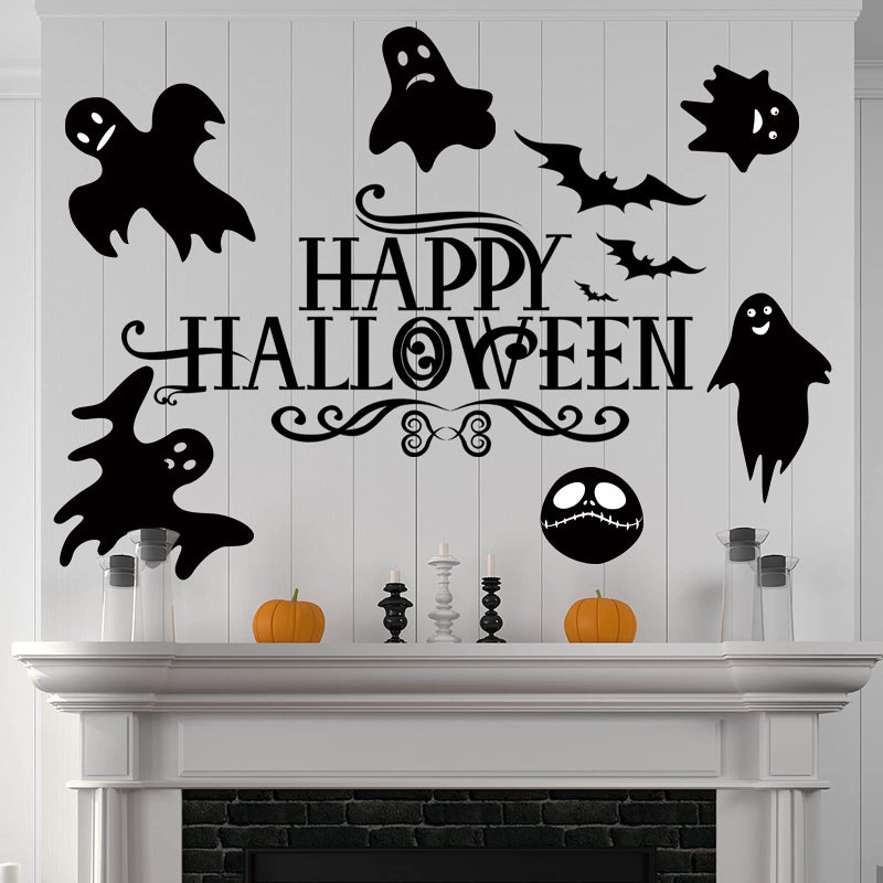 Outus 4 Pieces Halloween Window Clings Halloween Ghosts Wall Stickers Decals Halloween Party Wall Decal Decor Supplies for Living Room Home Decoration - Image 5