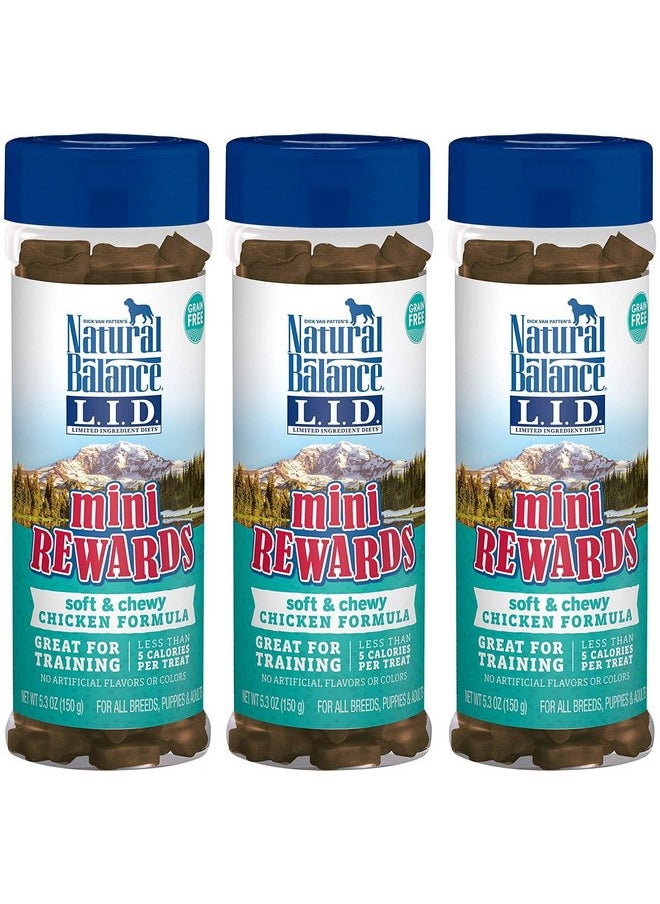 Central - Natural Balance Limited Ingredient Diets Mini Rewards Soft and Chewy Dog Treats (Chicken, 3 Pack / 5.3-Ounces Each) - Image 1