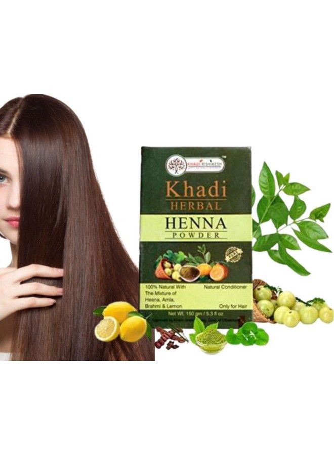 KHADI RISHIKESH Ayurvedic Henna Mix Powder (Mehandi) 100% Natural With Amla Shikakai Reetha Tulsi Lemon Bhringraj Hair Colour For Unisex 150G With Hair Colouring Brush Free - Image 4