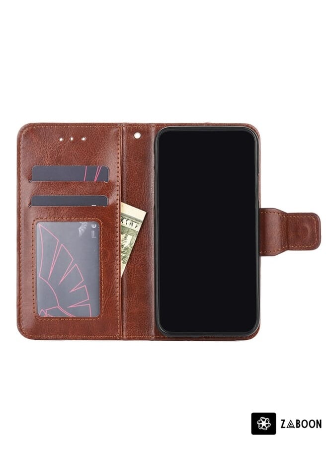 Green Tiger - For Asus ZenFone 8 ZS590KS Crystal Texture Leather Phone Case(Brown) - Image 1