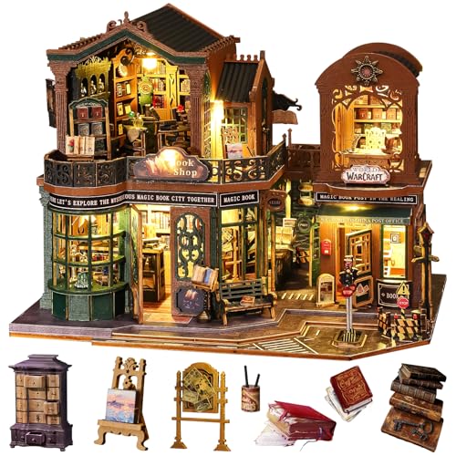 Spilay DIY Miniature House Kit DIY Dollhouse Kit with Music Box Forest Adventures 3D Wooden Puzzle Book Nook Kit for Adult Bookshelf DecorGift for Birthday Halloween Christmas - Image 1