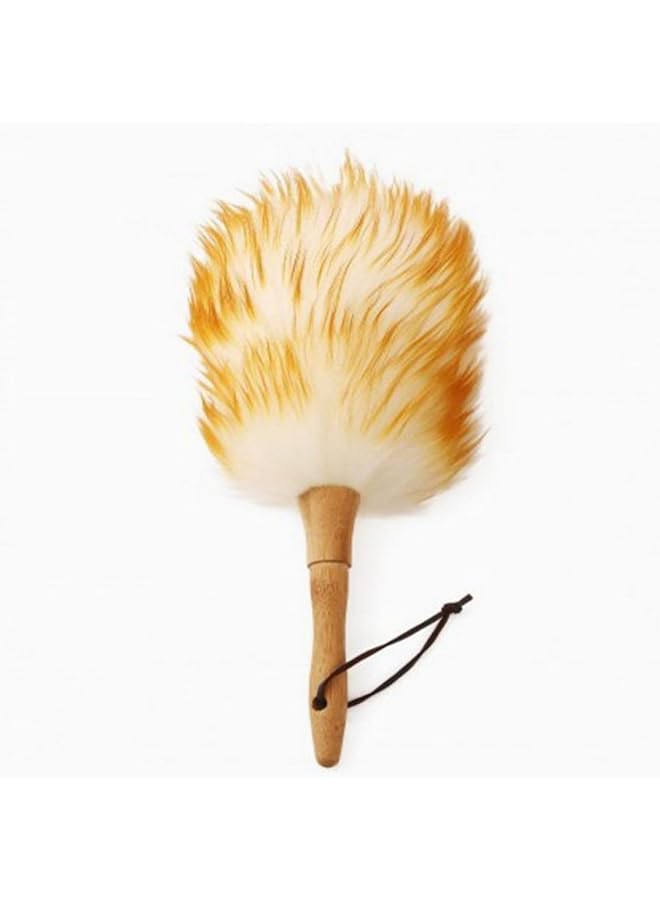 PROMASS 1pcs Clean duster Household Cleaning Wool Duster for Remove Dust Brush Car Sweep Dust Room Cleaning with Solid Wooden Handle, Flexible Head, Anti-Static, Comfortable Grips (S)