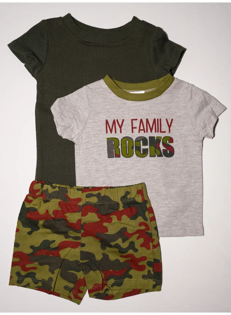 Bambimici Bambimici Army Print Baby BodySuit Set of 3