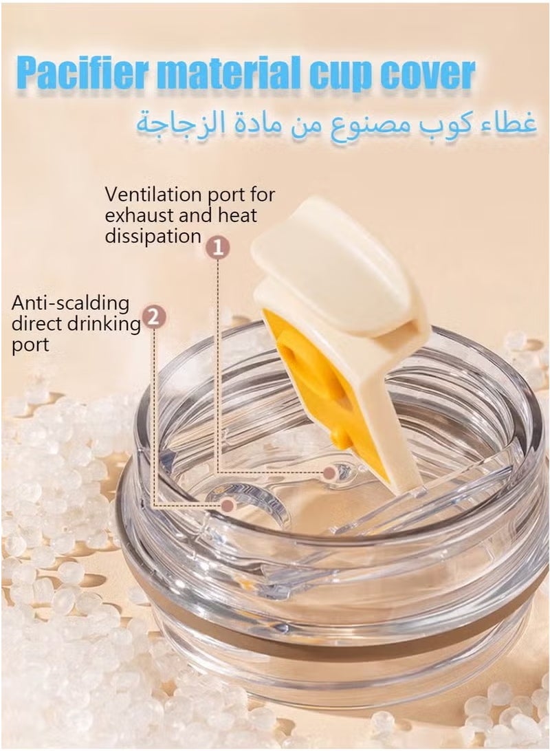 Aijmil كوب قهوة للسفر، كوب مشروبات معزول بسعة 320 مل مع غطاء مانع للتسرب، كوب قهوة يدوم طويلاً مع غطاء وقشة، كوب ترمس قهوة للسفر - Image 2