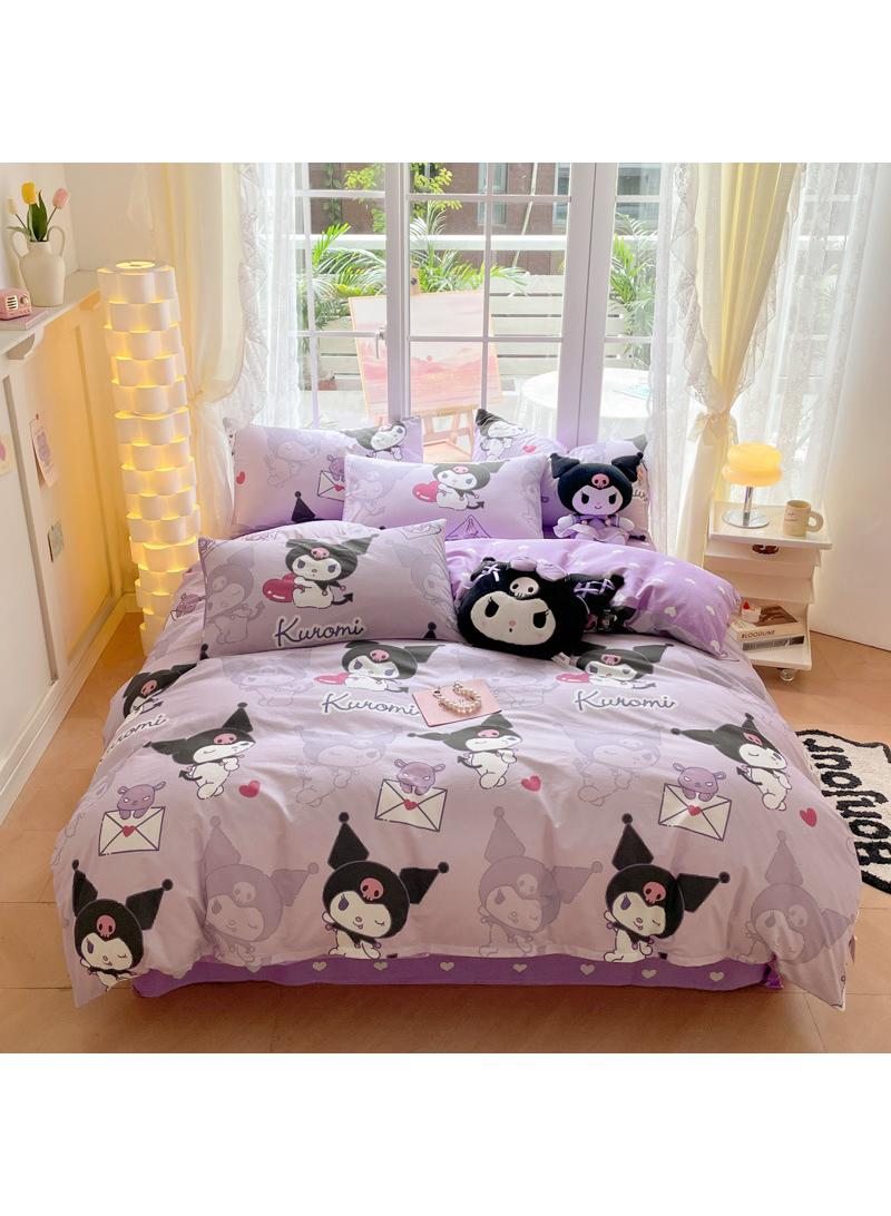 general 4-Piece Kuromi Cotton Comfortable Set Bed Sheet Set Children'S Day Gift Birthday Gift 200X230cm - Image 1