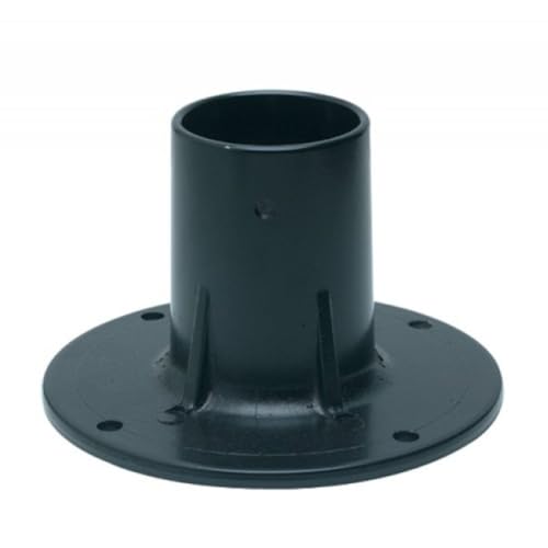 Solus SB-2403 Outdoor Surface Mount Lamp Post Base – Light or Heavy Duty Aluminum Base for 3" Poles - Black, Bronze, or White – Made in USA (Black Light Duty) - Image 1