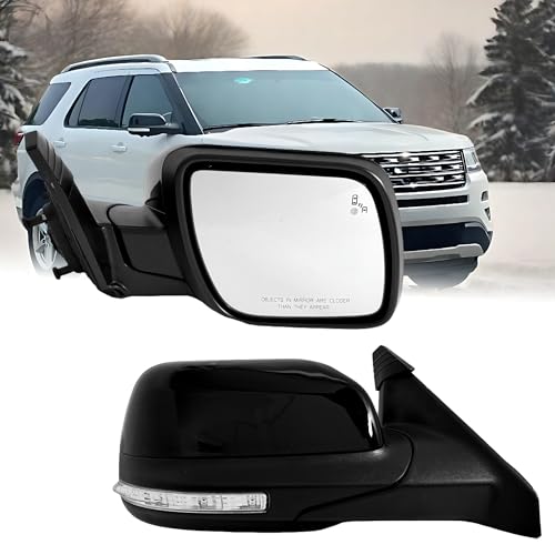 VMDCcdz Passenger Side Mirror Compatible with Ford Explorer 20112019 with Blind Spot Light Turn Signal Light Puddle Light Heated Power Glass Power Folding with Memory 14 Pins Replace GB5Z17682 - Image 1