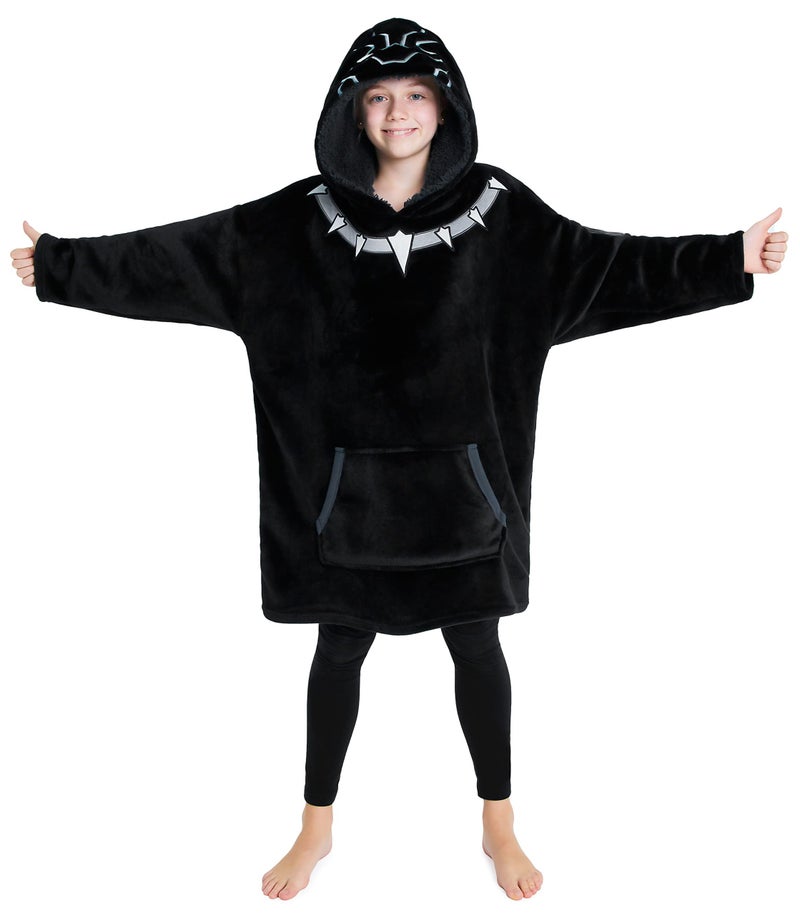 Marvel Hoodies for Boys  Fleece Oversized Blanket Hoodie Avengers Gifts for Boys (Black Panther) - Image 1