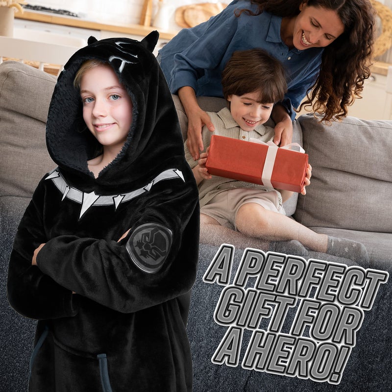 Marvel Hoodies for Boys  Fleece Oversized Blanket Hoodie Avengers Gifts for Boys (Black Panther) - Image 3