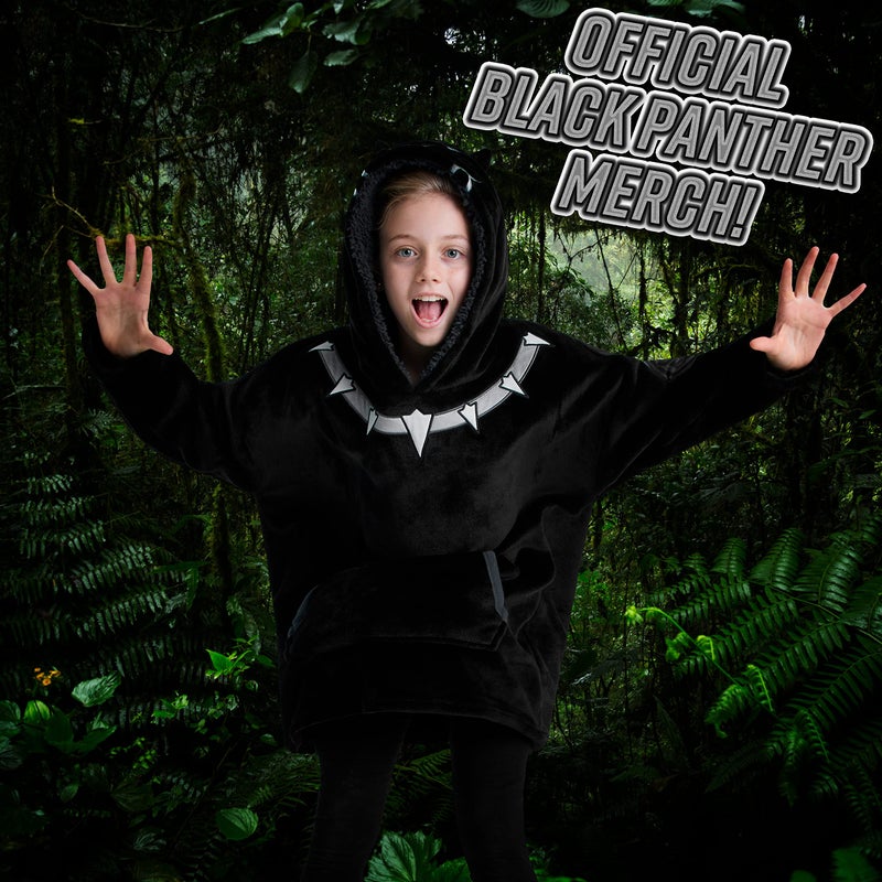 Marvel Hoodies for Boys  Fleece Oversized Blanket Hoodie Avengers Gifts for Boys (Black Panther) - Image 2