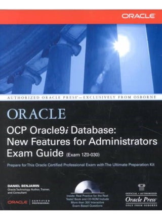 OCP Oracle 9I Databases: New Features for Administrators Exam Guide (Exam 1Z0-030) - pzsku/ZCE2BF34389B2BE9191F3Z/45/_/1705919334/63612f12-f5a2-4e25-99f4-ce5ac1913c9a