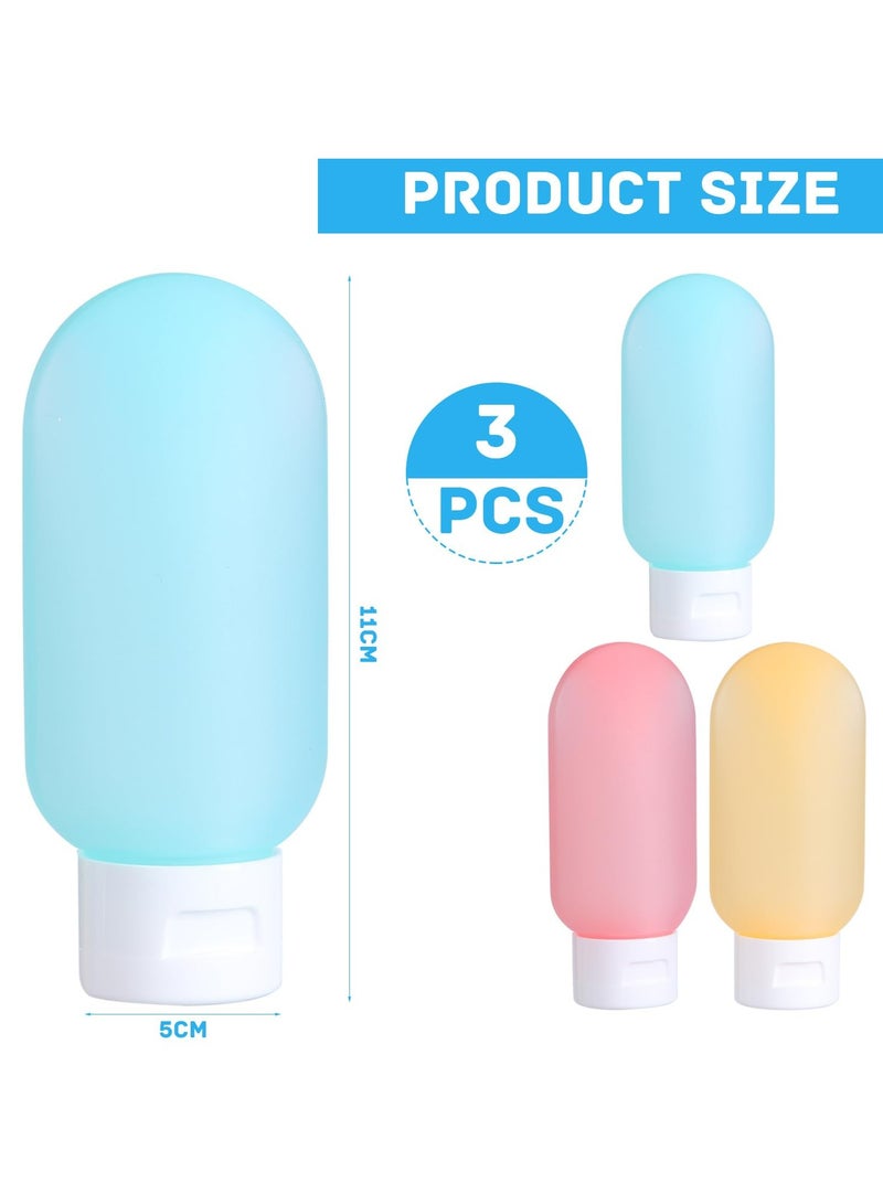 Oasisgalore Travel Bottles for Filling Silicone Travel Bottles Set Leak for Filling Lotion Cosmetic(3pcs/60ml)  - Image 2