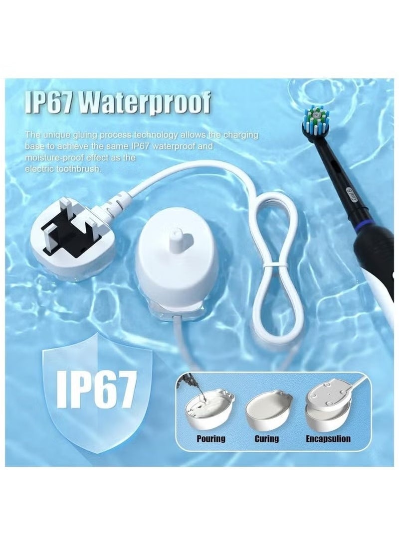 لشاحن فرشاة الأسنان الكهربائية من Oral B من النوع 3757 شواحن لشواحن Oral B Pro 1 650 Pro 2 2500 Pro 3 3500 Smart 4 6 iO 4 5 6 Kids Vitality Genius X 8000 محول شحن فرش الأسنان UK Plug - Image 2