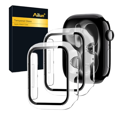 Ailun for Apple Watch Series 11/10 Screen Protector Case [42mm], Ultra-Thin Hard PC Case Built in Tempered Glass for iWatch, Shockproof Cover with Button [2 Pack][Clear] - Image 1