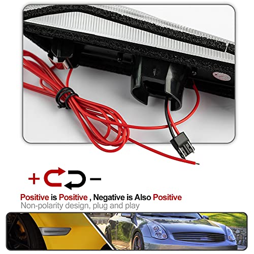 Mingrui test 2Pcs G35 White LED Running Lights Amber Dynamic Sequential Blink Side Marker Lights for Infiniti G35 Coupe 2003-2007 Turn Signal Lamp Driving Light Clear Lens - Image 3