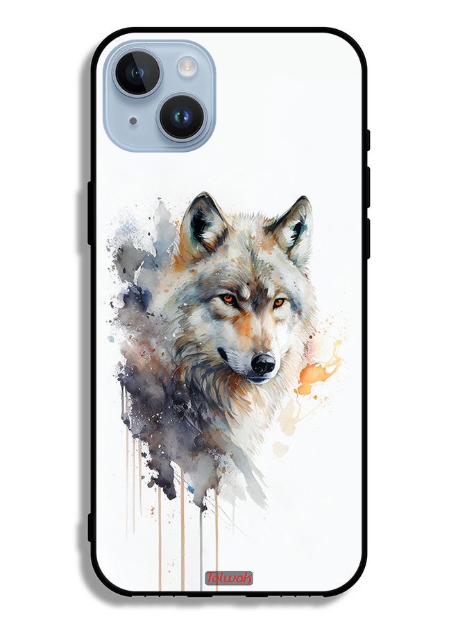 Tolwak Apple iPhone 14 Plus Protective Case Wolf Abstract Art - Image 2