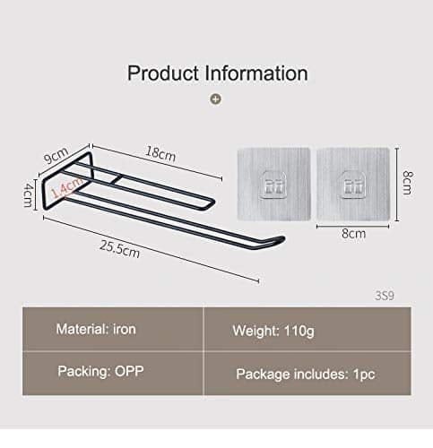 ZAVASIKA ZAVASIKA Self Adhesive Wall Mounted 3 in 1 Multi Functional Kitchen Rack for Towel Holder Pack of 2, Tissue Paper Rack, Wine Glass Holder (2)  - Image 3