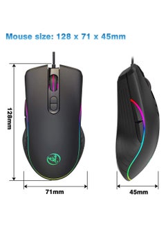 TKOOFN RGB Gaming Mouse, 4 DPI (1000/1600/3200/6400) Optical LED Mouse Wired with 7 Buttons RGB Marquee LED, Ideal for Laptop PC Computer Games  - Image 4