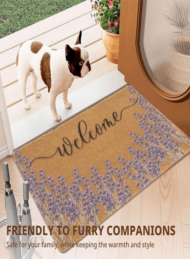 Mealah Lavender-Welcome-Doormat Outdoor-Entrance - Coir-Non-Slip Spring Floral Door-Mats Non Slip Coir Seasonal Doormat - Image 4